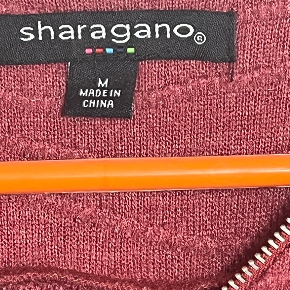Sharagano long sleeve top with zipper detail in red, size M - Picture 4 of 11